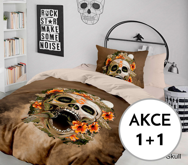 !!!AKCE 1+1 ZDARMA!!! SKULL Bavlna DIGITÁL 2x 140/200, 2x 70/90